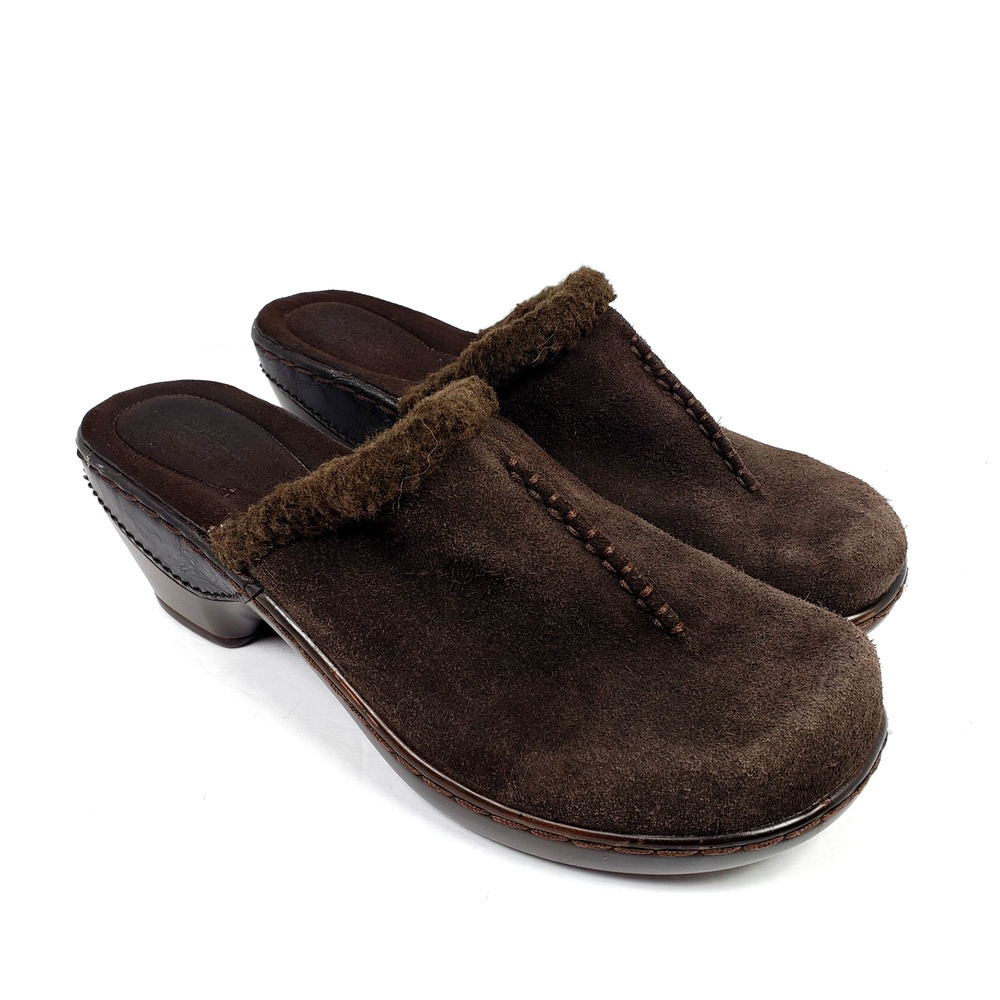 Canyon River Blues Elkie Womens Size 9.5 Brown Suede SlipOn Cozy Mule Clog Shoes